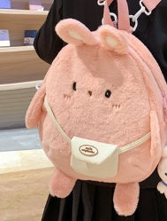 female large capacity cute plush rabbit backpack