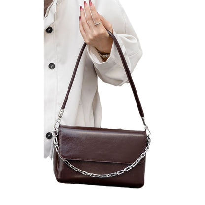 first layer oil wax leather one shoulder womens bag womens crossbody
