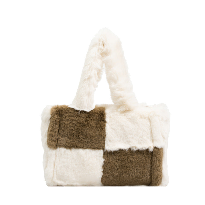 simple large capacity new lamb wool bag for women