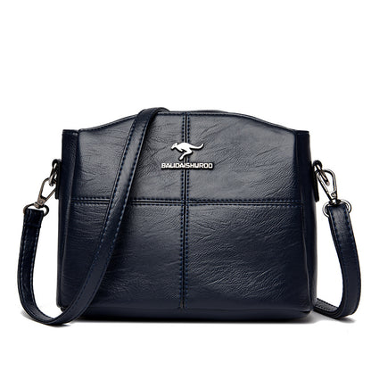 Korean-style Womens Shoulder Soft Leather Versatile Design Large Capacity And Embroidered Crossbody Bag