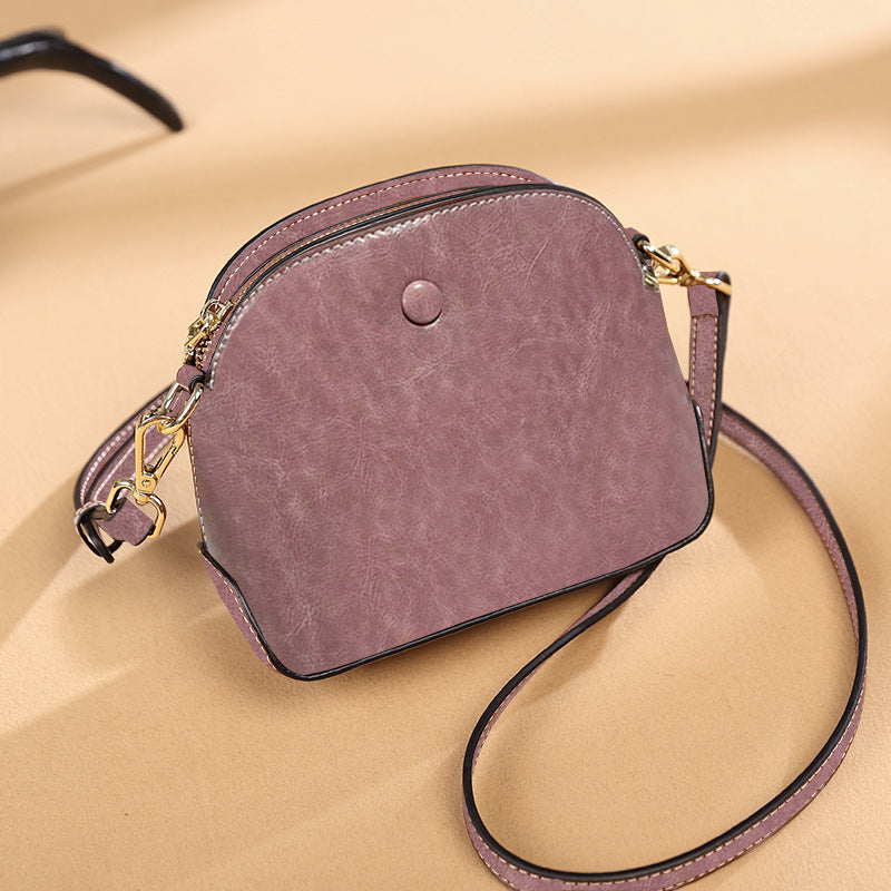 niche female leather one shoulder crossbody bag