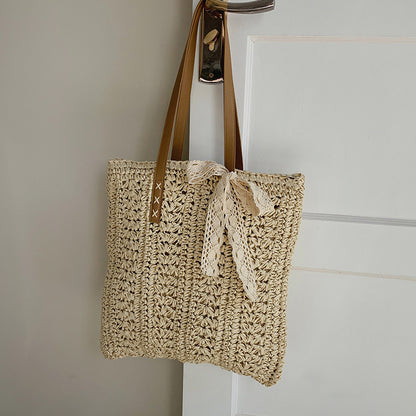 summer beach straw woven large capacity crossbody bag