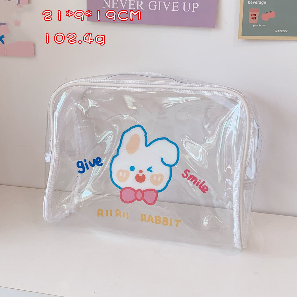 cute cha cha bear large capacity transparent travel cosmetic bag