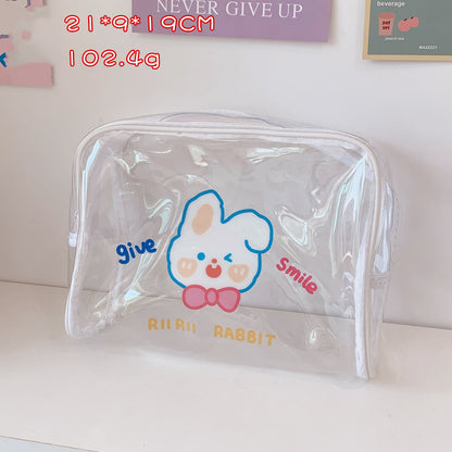 cute cha cha bear large capacity transparent travel cosmetic bag