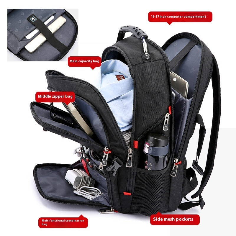 computer backpack large capacity 1680d waterproof multifunctional shoulder bag