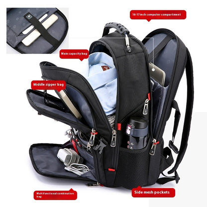 computer backpack large capacity 1680d waterproof multifunctional shoulder bag