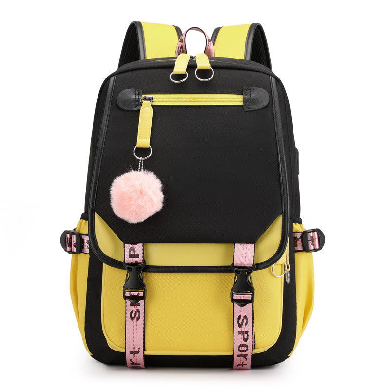 luminous usb rechargeable backpack student nylon