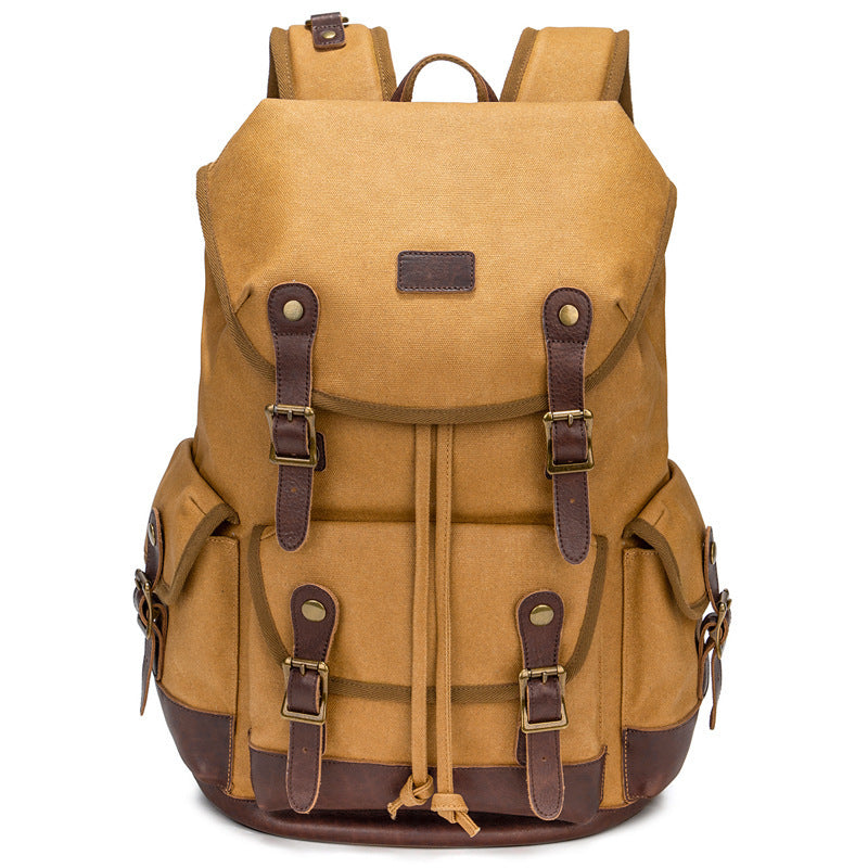 large capacity waterproof outdoor canvas vintage backpack