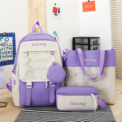 3 piece school bag student backpack