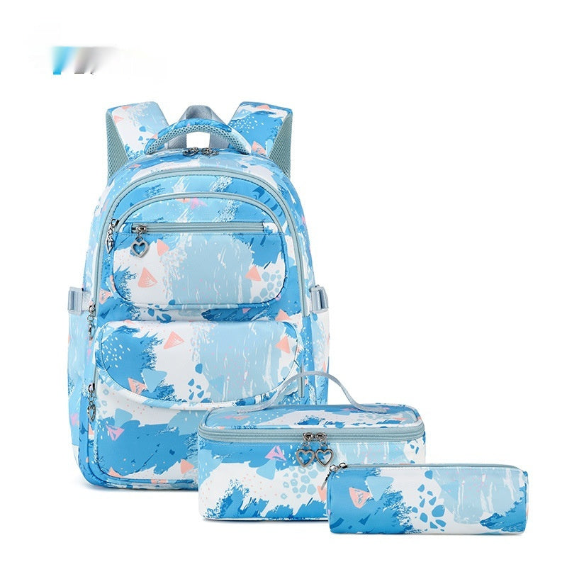 New Printed Schoolbag Three-piece Fashion Backpack