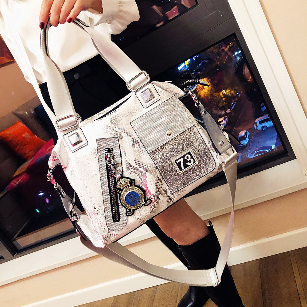 personalized diamond soft leather cross body bag