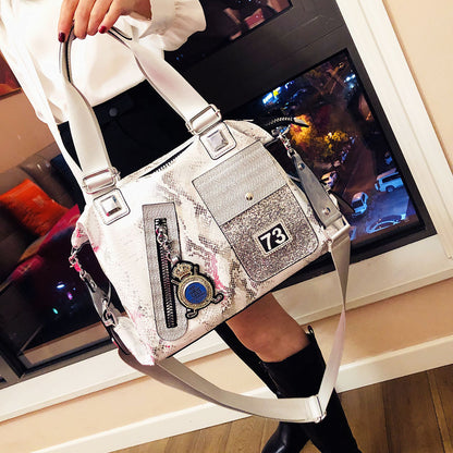 personalized diamond soft leather cross body bag
