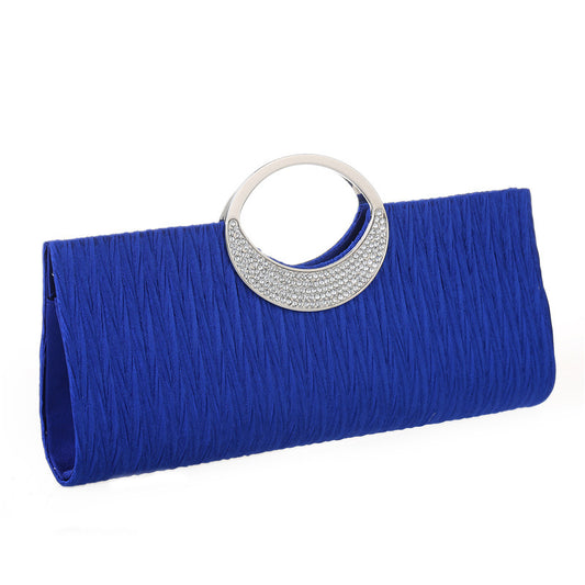 pleated portable diamond dinner bag