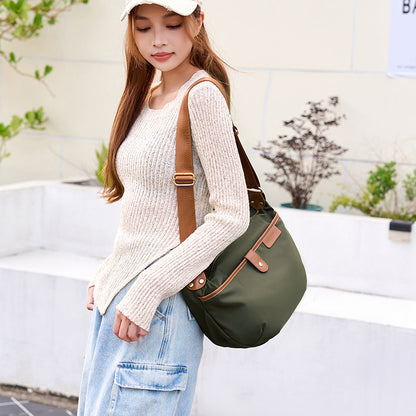 autumn contrast color minimalist fashionable large capacity lightweight quick dry casual shoulder bag