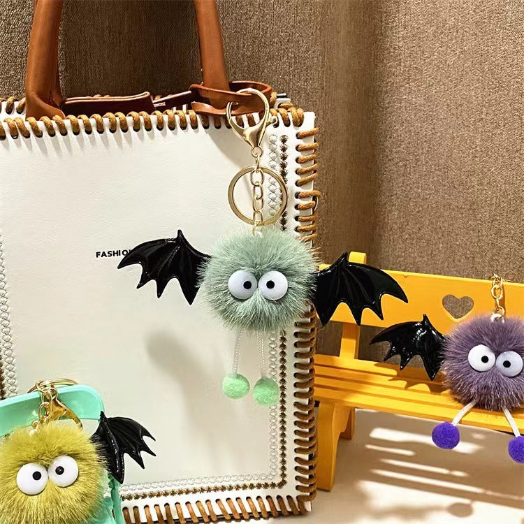 cute funny halloween artificial mink hair little devil package pendant