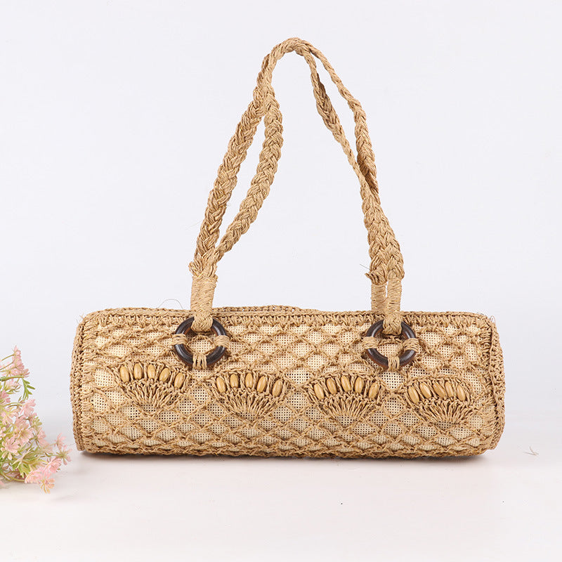 handwoven straw ladies dinner bag beach leisure