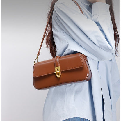 advanced texture wild baguette armpit crossbody leather womens bag