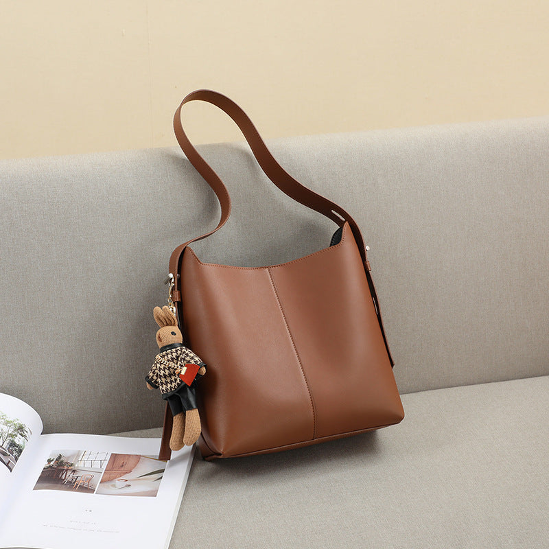 underarm leather bucket bag fashion everything large capacity shoulder bag