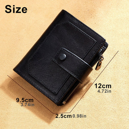 mens leather wallet three fold multi card space