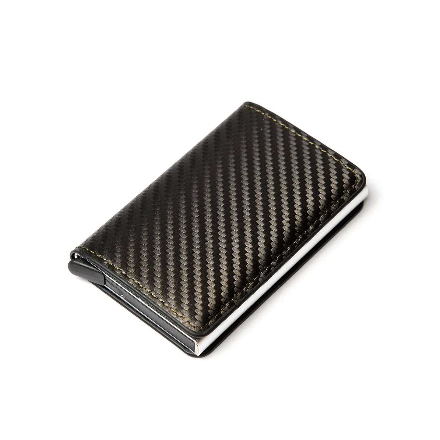 automatic eject card box metal aluminum alloy anti theft swipe wallet card box card for men and women