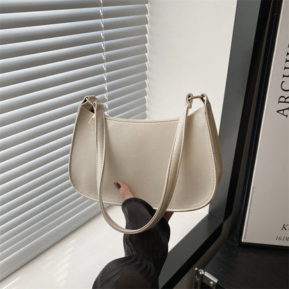 fashion underarm bag retro simple textured one shoulder bag