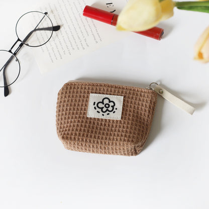 womens cute simple waffle storage bag