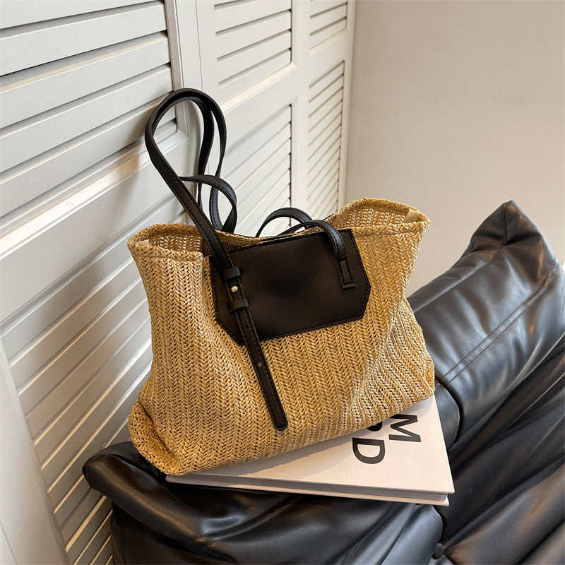 woven large capacity fashion handbag