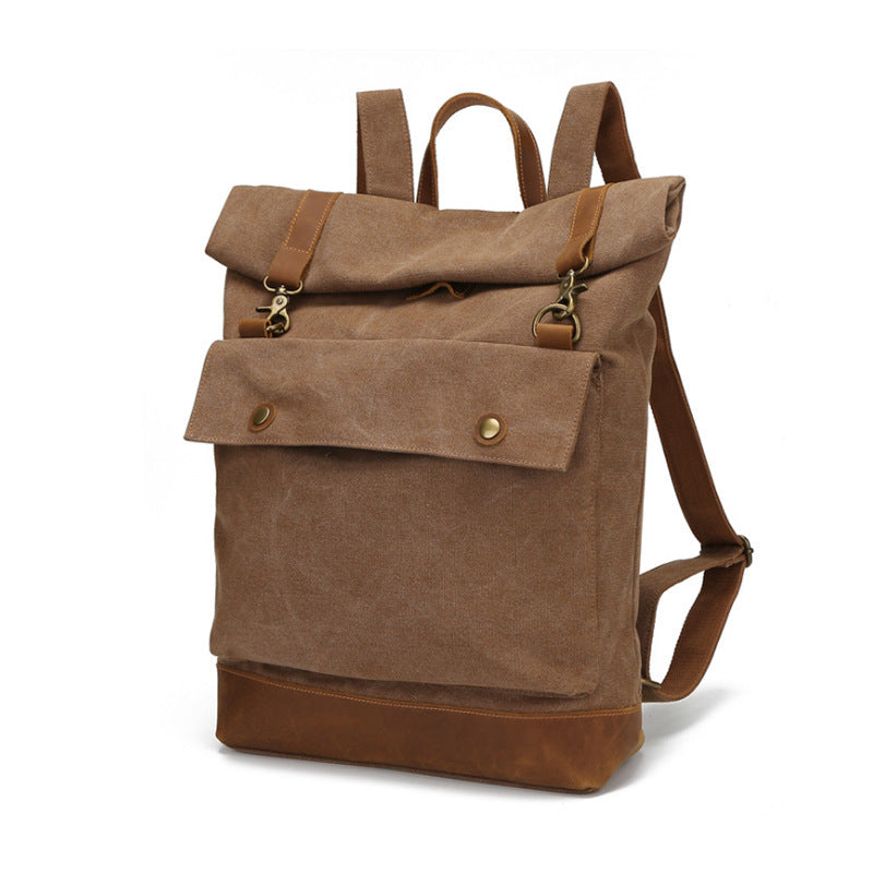 one shoulder roll top roll cover backpack