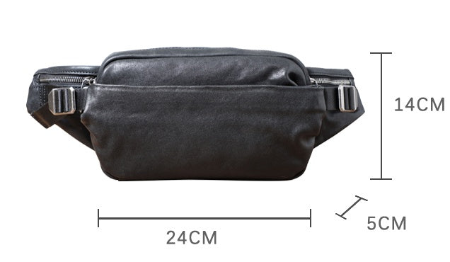 mens small backpack single shoulder cross body head layer cowhide fanny pack