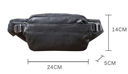 mens small backpack single shoulder cross body head layer cowhide fanny pack