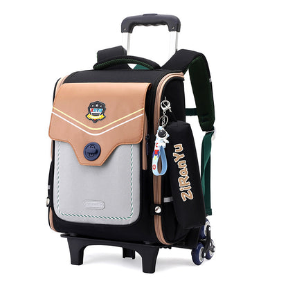 primary school student trolley schoolbag detachable backpack