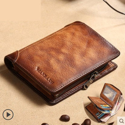 cross border new leather mens wallet