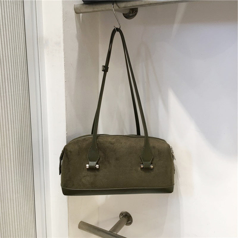 Retro Suede Handheld Bowling Ball Boston Bag