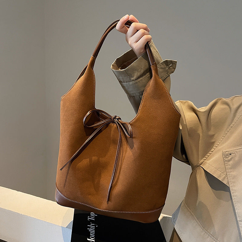 retro-frosted-large-capacity-womens-shoulder-hand-held-tote-bucket-bag