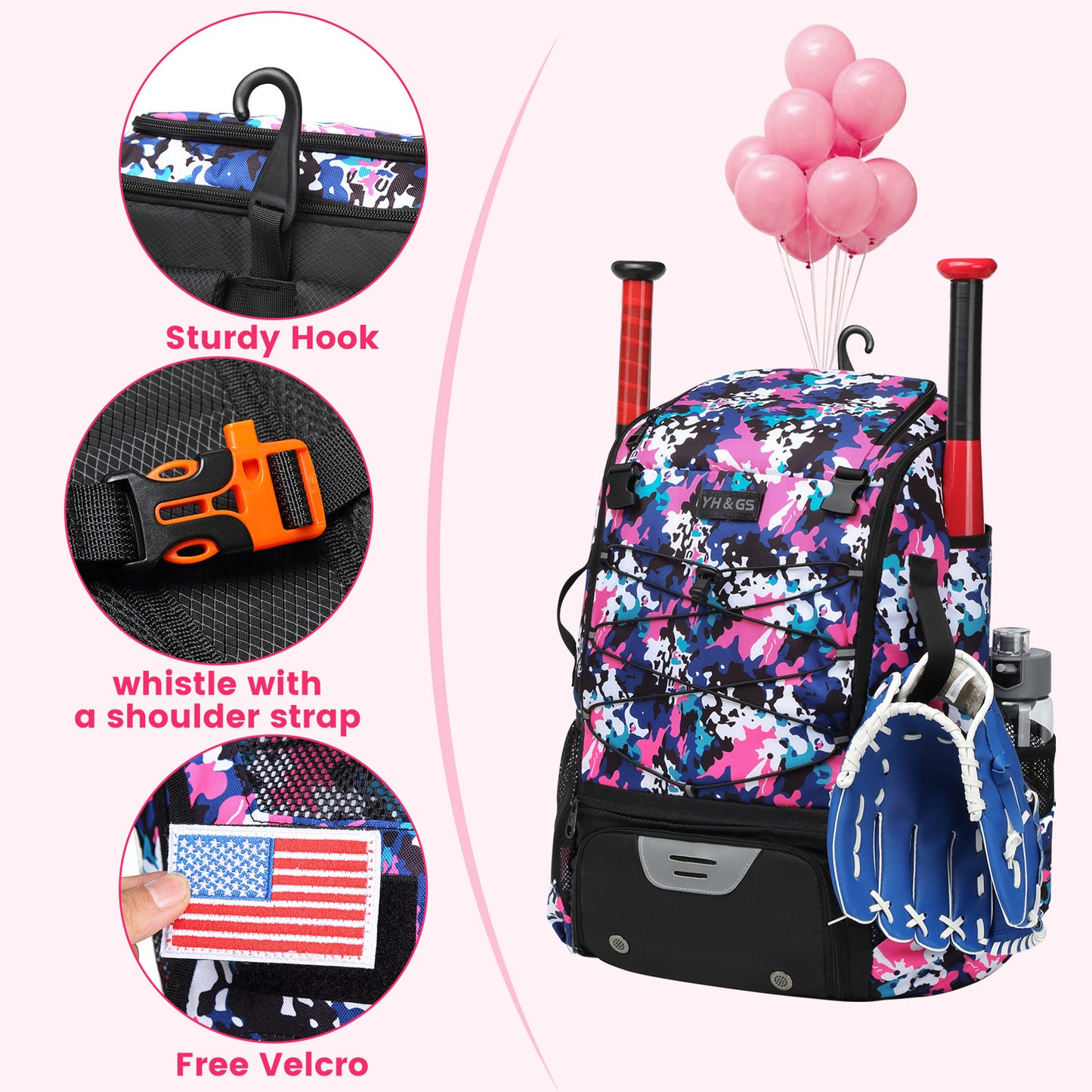 baseball equipment backpack large capacity portable multifunctional