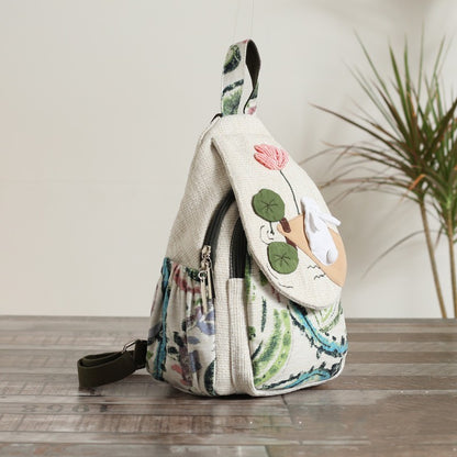 fabric backpack multi compartment versatile casual