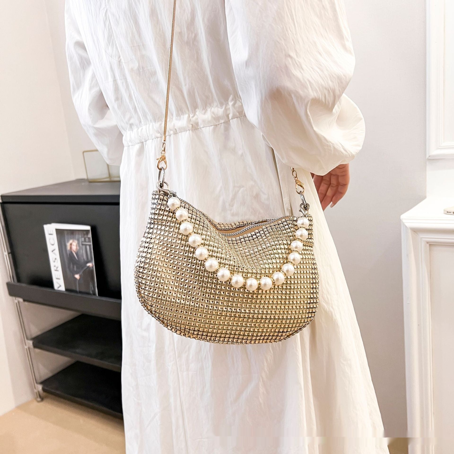 pearl special imitation diamond handbag shoulder bag womens bag
