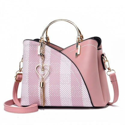 womens contrast color large capacity handbag