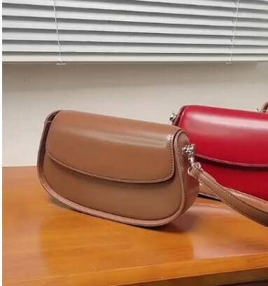 fashion underarm bag saddle bag crossbody genuine leather bag