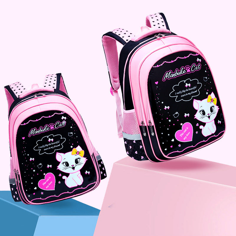 kids school cute cat print backpack