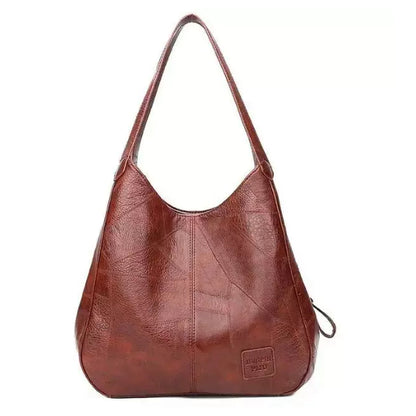 Vintage Large Capacity Shoulder Bags For Women Retro PU Leat