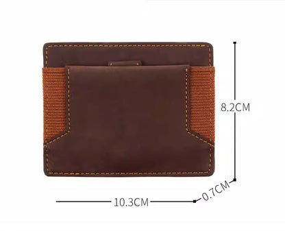 leather wallet crazy horse leather retro