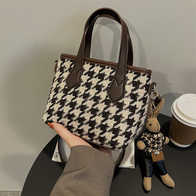 all match houndstooth shoulder portable messenger bag