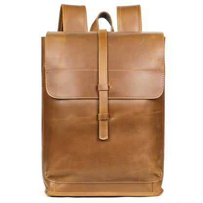 leather horse leather outdoor bag large capacity leisure laptop travel backpack