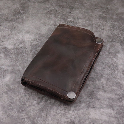 mens handmade vertical wallet with multiple card slots