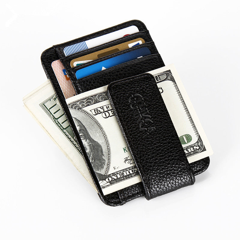 mens fashion portable magnetic closure card holder wallet