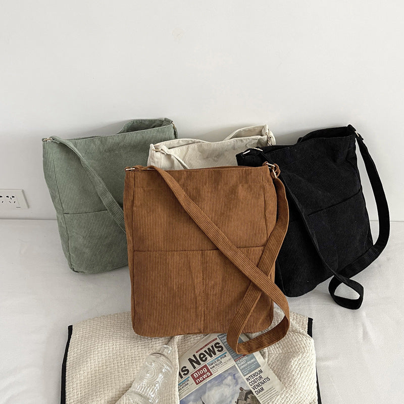 winter new womens large capacity literary canvas bag