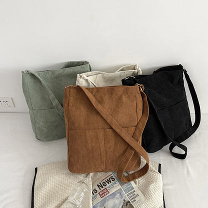 winter new womens large capacity literary canvas bag