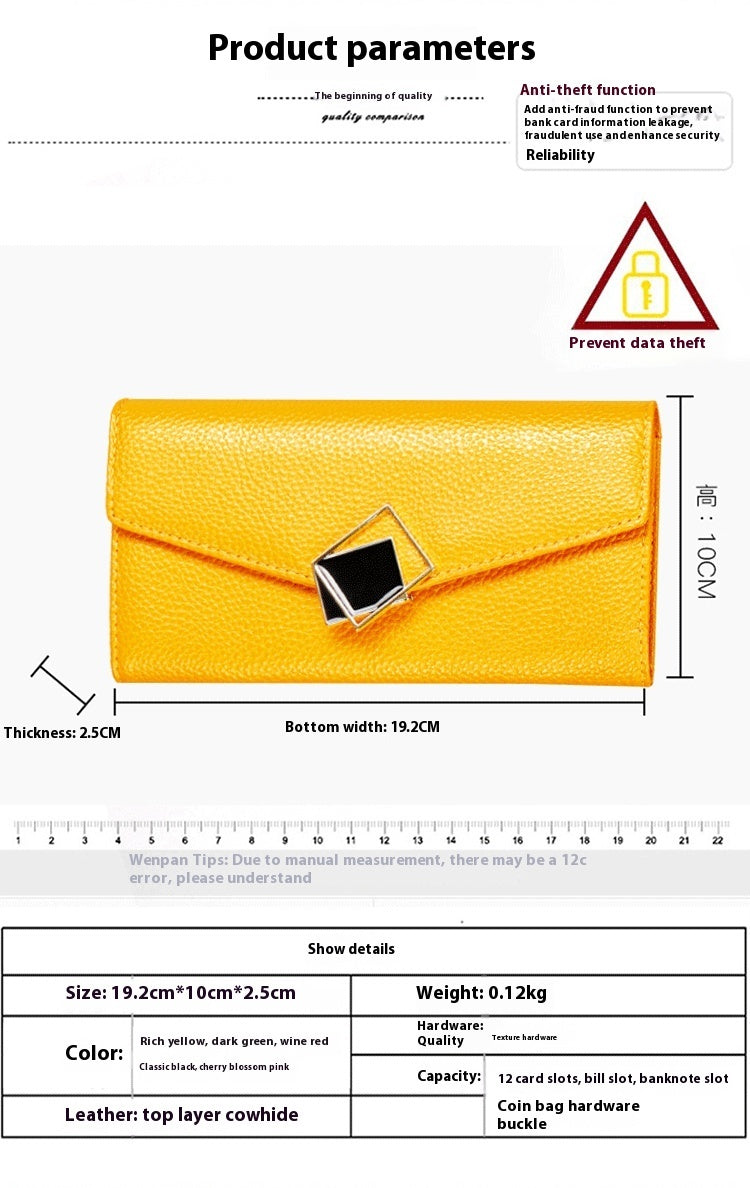 womens long fashion large capacity genuine leather wallet