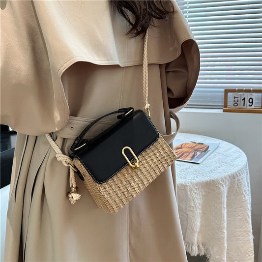 handbag western style one shoulder versatile woven bag